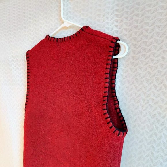 Vintage red wool vest - Picture 13 of 15